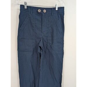 Maeve Anthropologie Women's Colette cropped wide leg pants blue sz 4